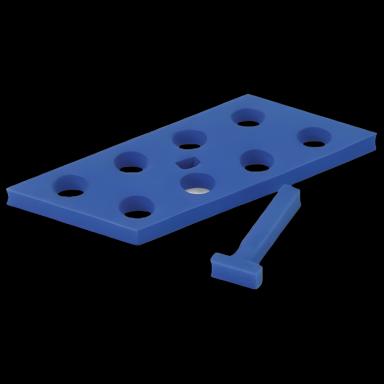 15 mL Floating Tube Rack for Water Baths - Heathrow Scientific HDPE Foam, Blue, 8-Place