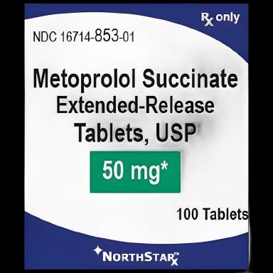 Metoprolol Succinate 50mg Extended-Release Tablets - 100 Count Bottle