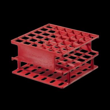 Nalgene™ Unwire™ Half Rack Test Tube Rack - 36 Place, 16 mm Tube Size, Acetal Plastic, Red, Autoclavable