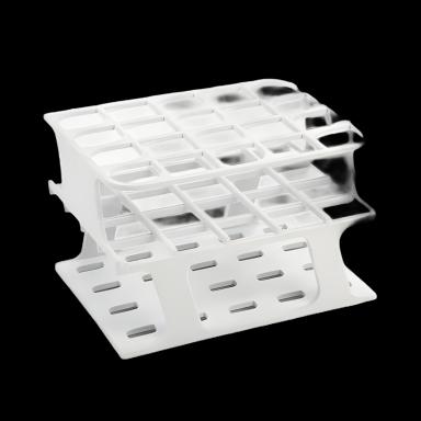 OneRack® Half Size Test Tube Rack, 20-Place, 10-18 mL, Fiberglass-Reinforced POM, White