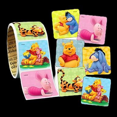 Kids Love Stickers® 100 per Roll Pooh and Pals Sticker 1-5/8 Inch