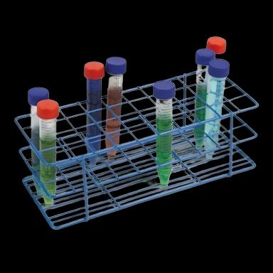 Wire Rack Test Tube Rack 40 Place 16 to 20 mm Tube Size Blue 3-1/8 X 3-7/8 X 9-1/2 Inch