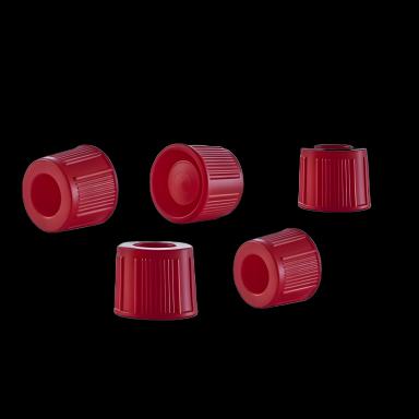 Vacuette Snap Cap Red for 13mm Tubes - NonSterile Lab Closure Caps