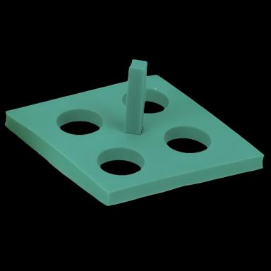 Heathrow Scientific 4-Place Floating Tube Rack for 50 mL Tubes, Green HDPE Foam
