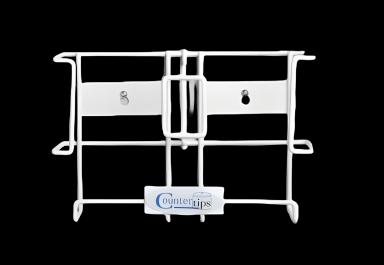 Glove Box Holder Countertips™ Horizontal or Vertical Mounted 2-Box Capacity White 7-1/2 X 11-3/4 Inch Coated Wire
