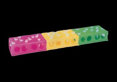 4-Way Test Tube Rack Fisherbrand™ 4 / 12 / 32 Place 4 X 50 mL / 12 X 15 mL / 32 X 1.5 mL / 32 X 0.5 ml Tube Size Assorted Colors 5.2 X 9.5 X 17.4 cm