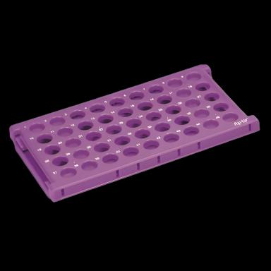 Pop-Up Test Tube Rack for 15 mL Tubes, 45 Place, Purple - Heathrow Scientific