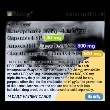 Combo Pak Lansoprazole/Amoxicillin/Clarithromycin 30mg-500mg-500mg for H. pylori Treatment