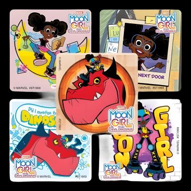 SmileMakers® 100 per Box Marvel Moon Girl & Devil Dinosaur Sticker 2-1/2 Inch