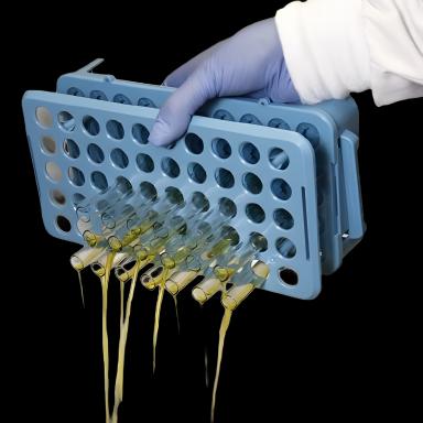 Test Tube Rack 50 Place Up to 17 mm Tube Size Blue 2 X 5-1/2 X 10 Inch