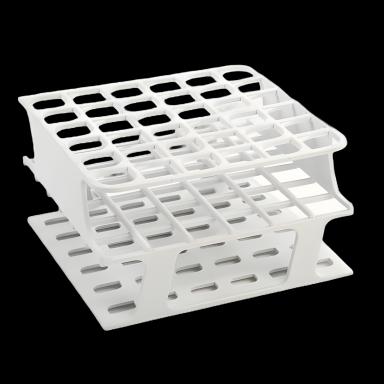 OneRack® Half Size Test Tube Rack, 36-Place, 5-10 mL, Acid-Resistant, White