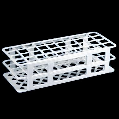Stacking Test Tube Rack Globe® Scientific 456700 Series 40 Place 25 mm Tube Size White 3-1/3 X 4-7/8 X 11-3/5 Inch