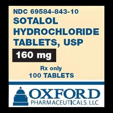 Sotalol HCl 160 mg Tablets for Arrhythmia Treatment - Bottle of 100