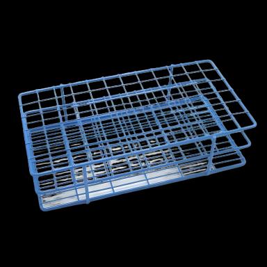 Wire Rack Test Tube Rack 72-Place for 13-16mm Tubes, Blue, HDPE Coated - Heathrow Scientific