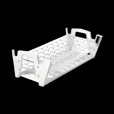 Nalgene™ 40-Place Slant Rack Test Tube Rack for 15 to 16 mm Tubes - White, Autoclavable