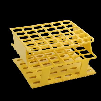OneRack® Half-Size Test Tube Rack, 36-Place for 5-10 mL Tubes, Yellow, Autoclavable