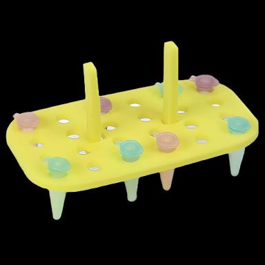 24-Place Floating Tube Rack for 1.5 to 2.0 mL Tubes, Yellow - Heathrow Scientific