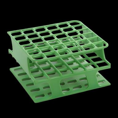 OneRack® Half Size Test Tube Rack, 36 Place, 5-10 mL, Green, Durable POM