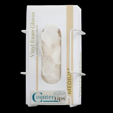 Tech-Med® Countertips™ Glove Box Holder - Vinyl Coated Steel, Wall or Countertop Mount, 1-Box Capacity