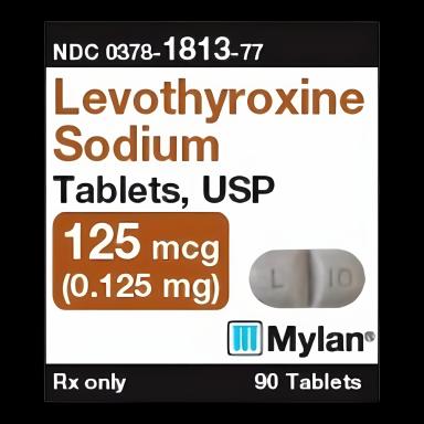 Levothyroxine Sodium 125 mcg Tablets by Mylan Pharmaceuticals - 90 Count Bottle