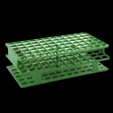 OneRack® Full Size Test Tube Rack, 40-Place for 10-18mL Tubes, Green, Fiberglass-Reinforced POM