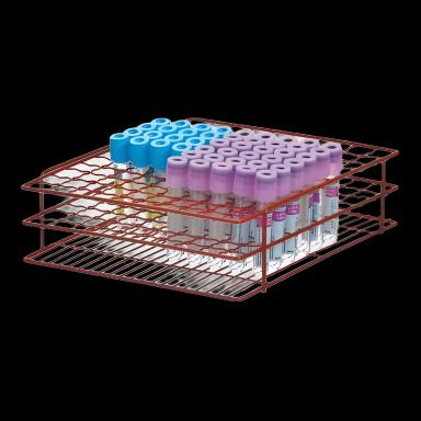 Wire Rack / Jumbo Test Tube Rack 120 Place 16 mm Tube Size Red 2-1/2 X 7-3/4 X 9-1/4 Inch