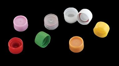 Polypropylene Tube Closure Washer Seal Red for Micrewtube Microcentrifuge Tubes - T340 Series Non-Sterile with Loop