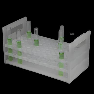 72-Place Polypropylene Test Tube Rack for 10-13mm Tubes - Autoclavable