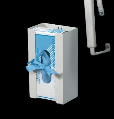 AliMed Cart Accessory Glove Box Holder, Wall-Mounted, 1-Box Capacity, White