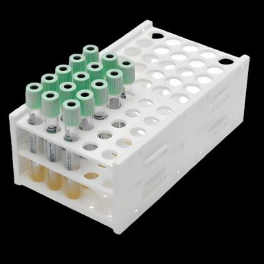 3-Tiered Test Tube Rack T-Racks™ 50 Place for 13 to 16 mm Tubes - White, Polypropylene