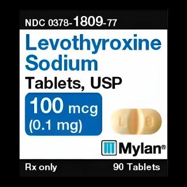 Levothyroxine Sodium 100 mcg Tablets by Mylan Pharmaceuticals - 90 Count Bottle