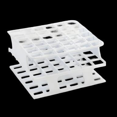 OneRack® Half Size Test Tube Rack, 36 Place, 5-10 mL, Acid-Resistant POM, White