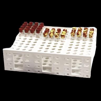 120-Place Polypropylene Test Tube Rack for 10mL Tubes - Mega Racks®