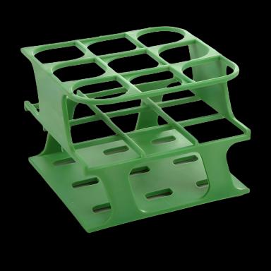 OneRack® Half Size Test Tube Rack, 9 Place, 15-50 mL Tubes, Autoclavable, Green