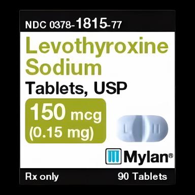 Levothyroxine Sodium 150 mcg Tablet - Thyroid Hormone Therapy - 90 Tablets by Mylan Pharmaceuticals