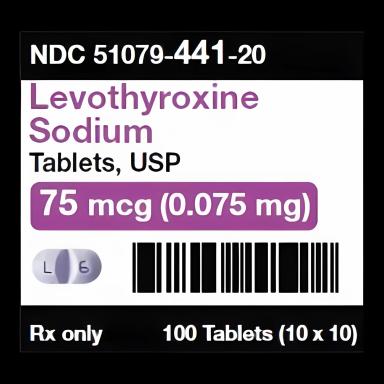 Levothyroxine Sodium 75 mcg Tablet Blister Pack 100 Tablets