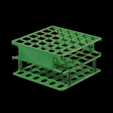 Nalgene Unwire Half Rack Test Tube Rack, 36-Place, 13mm, Green, Autoclavable - Thermo Scientific