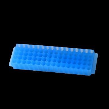 Microcentrifuge Test Tube Rack 80 Place Blue 2-1/8 X 9 Inch