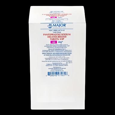 Pantoprazole Sodium 40 mg Tablets by Major Pharmaceuticals - Proton Pump Inhibitor for Acid Reflux Treatment, 100 Tablet Blister Pack