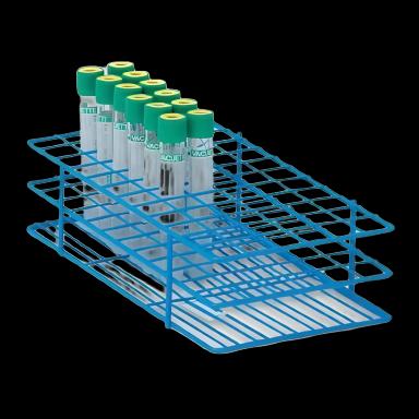 72-Place Epoxy-Coated Steel Wire Test Tube Rack for 10 mL Tubes - Blue