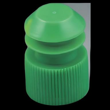 McKesson Green Polyethylene Flanged Plug Caps 13 mm - NonSterile for Blood & Culture Tubes