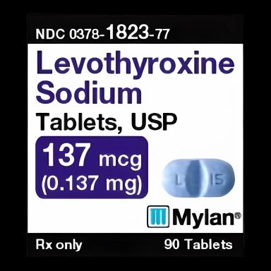 Levothyroxine Sodium 137 mcg Tablets by Mylan Pharmaceuticals - 90 Count Bottle