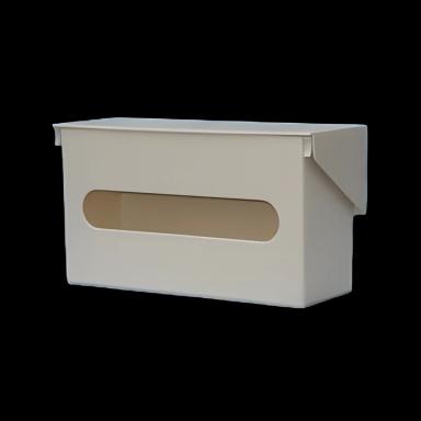 Glove Box Holder Horizontal Mounted 1-Box Capacity Putty 3-1/2 X 3-7/8 X 11 Inch Plastic