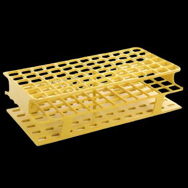 OneRack® Full-Size Test Tube Rack, 72-Place, 5-10 mL, Yellow, Fiberglass-Reinforced POM