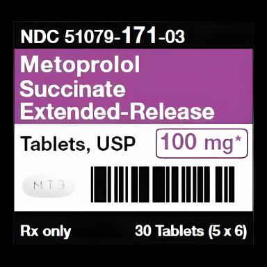 Metoprolol Succinate 100 mg Extended-Release Tablets - 30 Count Blister Pack