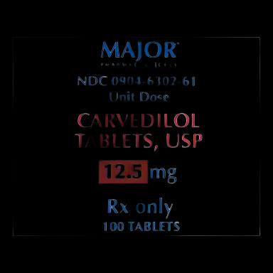 Carvedilol 12.5 mg Tablets by Major Pharmaceuticals - 100 Count Blister Pack