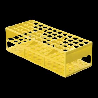 Heavy-Duty Test Tube Rack 60 Place 17 mm Tube Size Yellow 2-3/4 X 3-7/8 X 9-2/5 Inch
