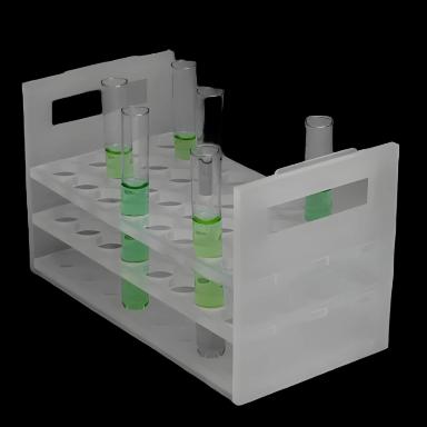 32-Place Polypropylene Test Tube Rack for 16-20mm Tubes - Autoclavable & Stackable