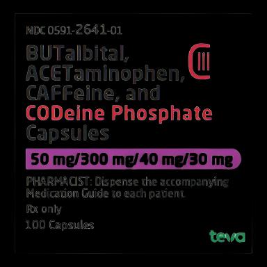 Butalbital, Acetaminophen, and Codeine 50/300/30 mg Tablets - Teva Bottle of 100