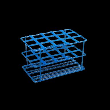 HDPE Coated Wire Test Tube Rack 15-Place for 16-20mm Tubes - Blue